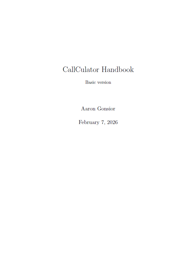 CallCulator Handbook Cover